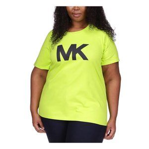 Michael Kors Plus Size MK Logo T-Shirt - Bright Limeade - Size 2X